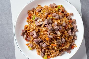 Ham and vegetable fried rice