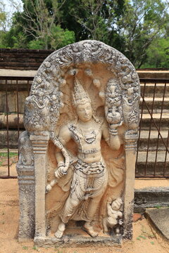 Muragala or Guard stone in Anuradhapura, Sri Lanka