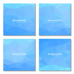 A set of abstract bright blue colorful squares background vector illustration