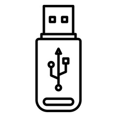 Flash disk icon as portable data storage with usb