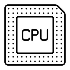 Computer processor icon as a data processing center or often known as cpu