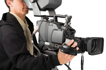 Closeup of a Camera Operator Filming