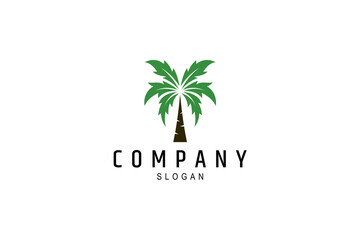 Palm tree or coconut vector logo in simple flat design style