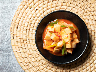 Korean spicy pickles dish , radish kimchi