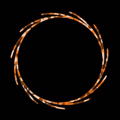 Abstract brown and orange circle design on black background