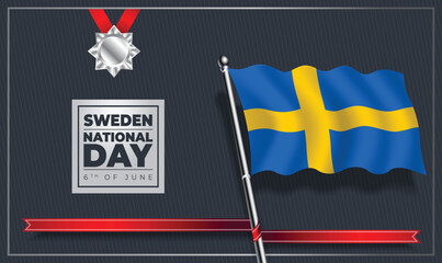 Sweden National Day, Vector Template Design