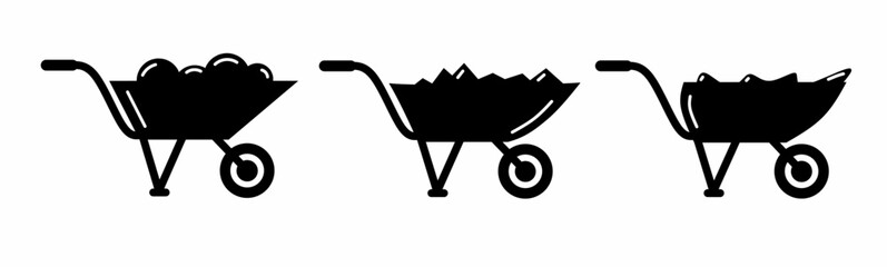 Cart construction icon illustration. Cart icon set for business. Stock vector.