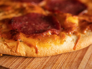 Delicious Salami Pizza, a Classic Background for Traditional Italian Cuisine