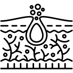 acne pore icon. skin inflammation dermatology symbol. line icon vector stock