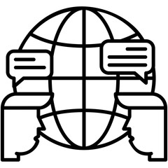 Language Icon. Journalist Text Publication Symbol. Line Icon Vector Stock