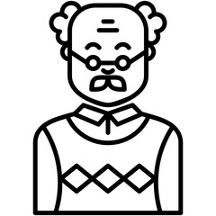 grandfather icon. grandparents face symbol. line icon vector stock