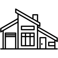 home icon. city building symbol. line icon vector stock