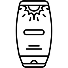 sunscreen icon. ultraviolet protection symbol. line icon vector stock