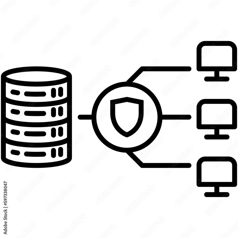 Poster proxy icon. internet server symbol. line icon vector stock