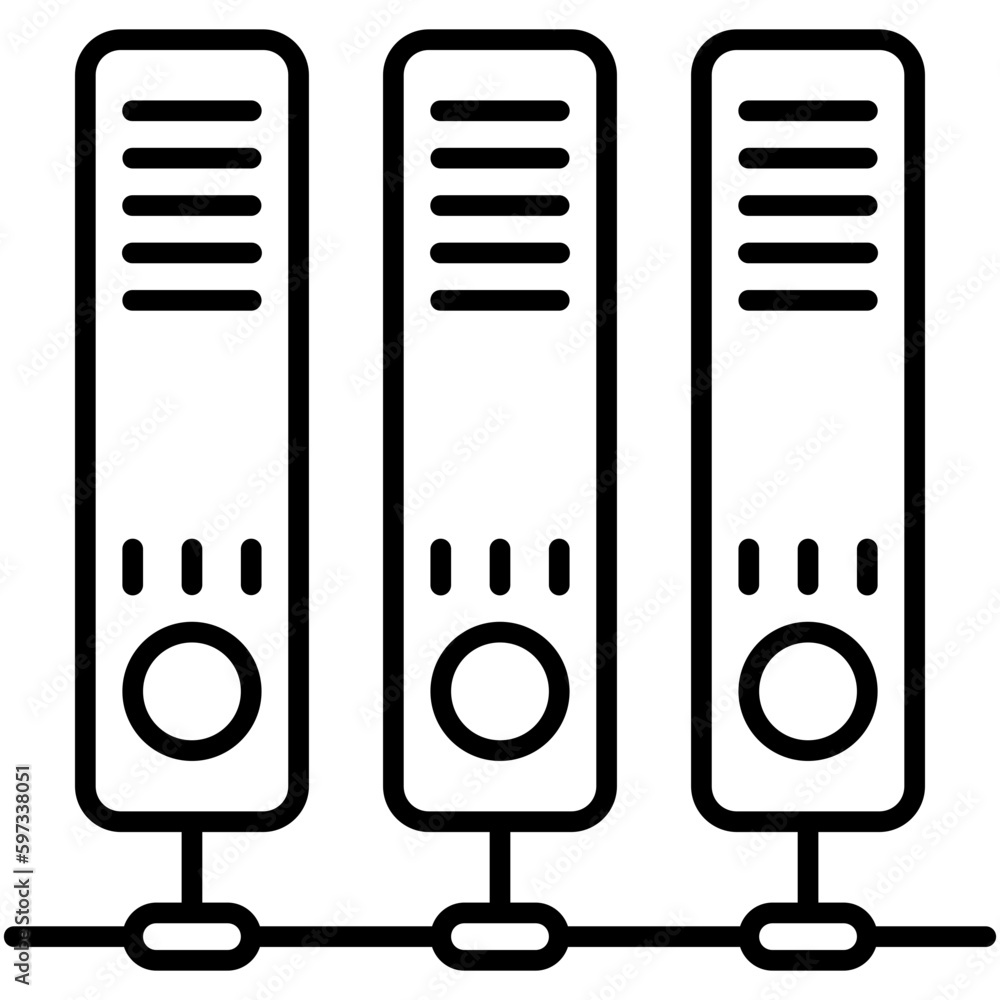 Poster server icon. web cloud data symbol. line icon vector stock