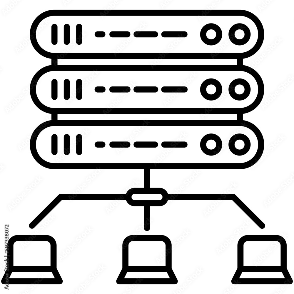 Poster proxy icon. internet server symbol. line icon vector stock