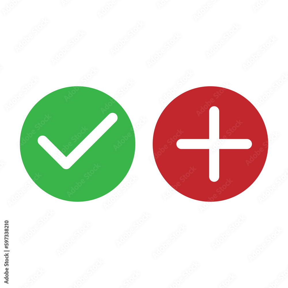 Poster true or false sign. yes or no symbol ,checkmark and cancel mark icon vector..eps