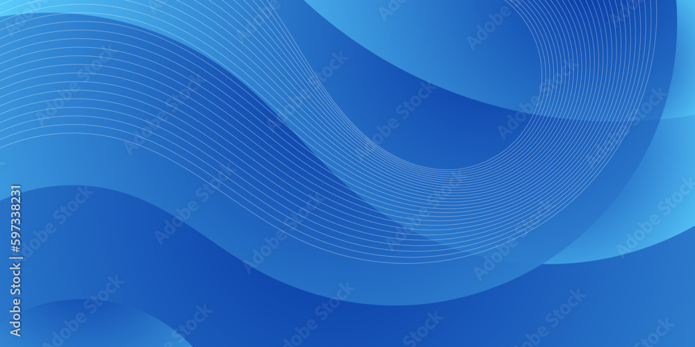 Poster abstract blue wave gradient background