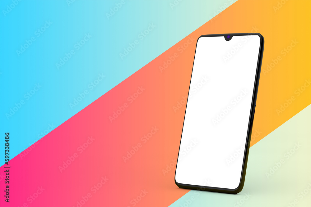 Aufkleber modern mockup mobile phone with blank screen for your design. 3d rendering