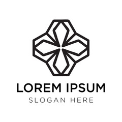 abstract geometry logo vector illustration isolated on white background