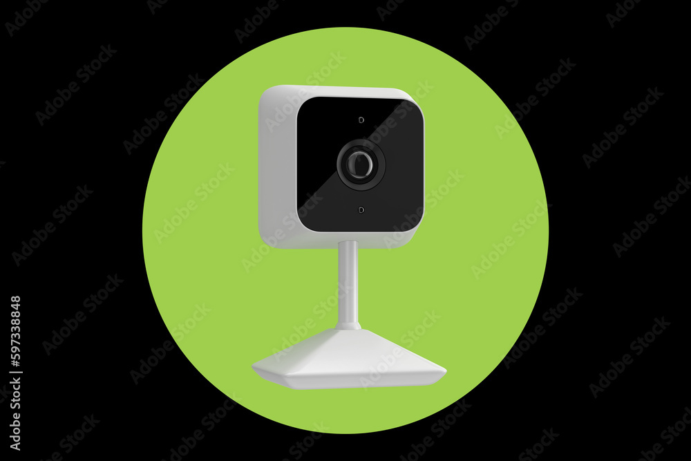 Poster white modern web camera. 3d rendering