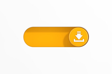 Yellow Toggle Switch Slider with Download Icon. 3d Rendering