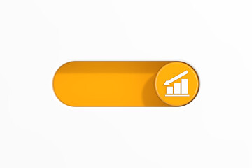 Yellow Toggle Switch Slider with Decrease Arrow and Bar Chart Graph Diagram Statistical Business Icon. 3d Rendering