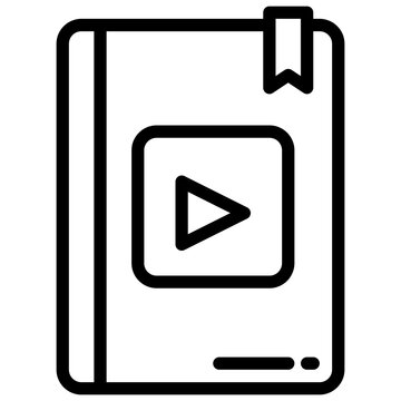 book with video play button icon clip art preview