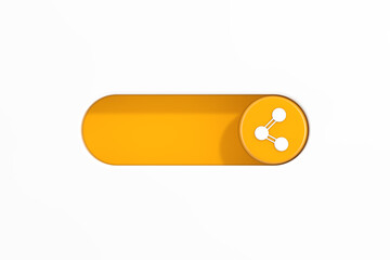 Yellow Toggle Switch Slider with Molecule or Atom Icon. 3d Rendering