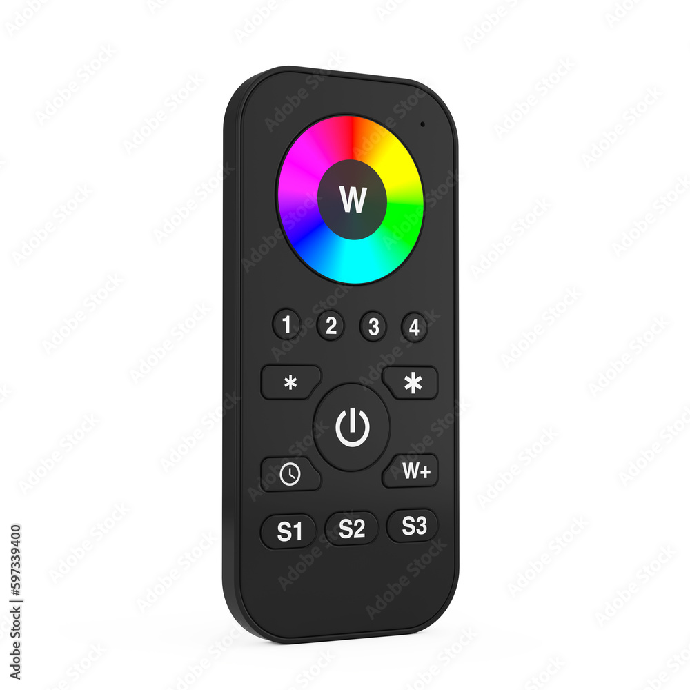 Poster infrared remote lighting control for rgb led lamp or rgb strip. 3d rendering