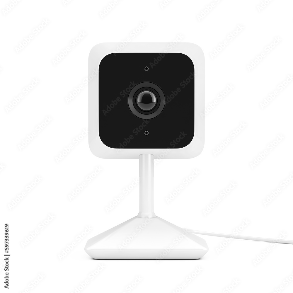 Poster white modern web camera. 3d rendering