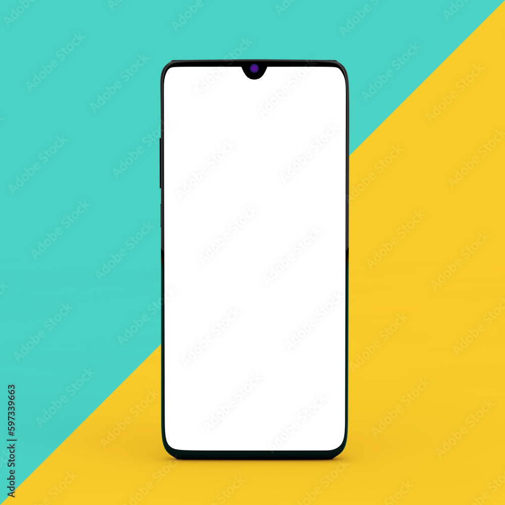 Fototapete modern mockup mobile phone with blank screen for your design. 3d rendering