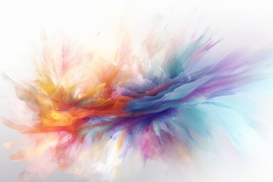 Digital illustration of abstract wave of color, abstract wave pattern, tendrils of color, wallpaper or design element, isolated on white background. Made in part with generative ai.
