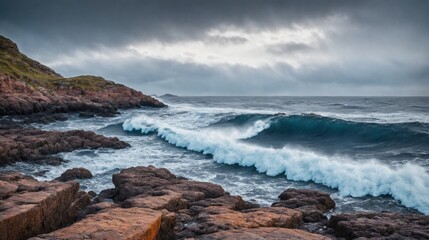 Obraz premium waves on the beach (Generative AI)