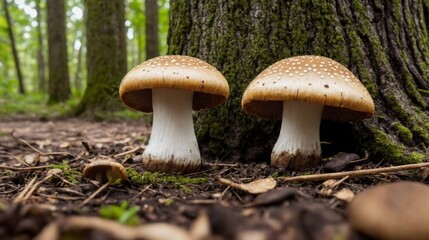 mushrooms in the forest (Generative AI)