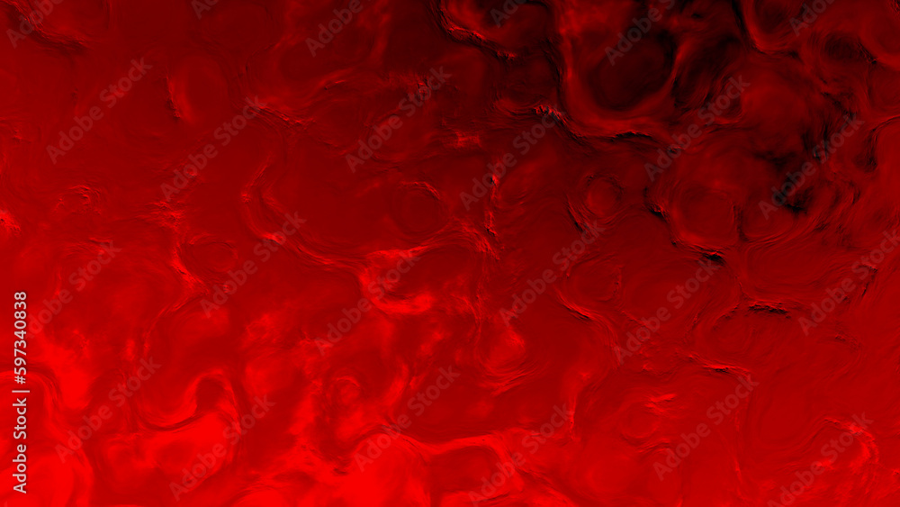 Poster blazing red and orange ingrained contour forms - abstract 3d rendering