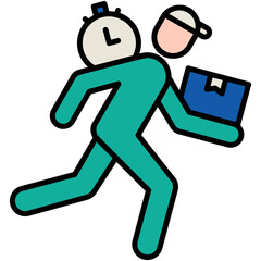 Courier Icon. Logistic Delivery Symbol. Line Filled Icon Vector Stock