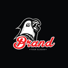 creative inpirational logo design with bird head icon for your brand or company