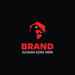 creative inpirational logo design with duck head icon for your brand or company