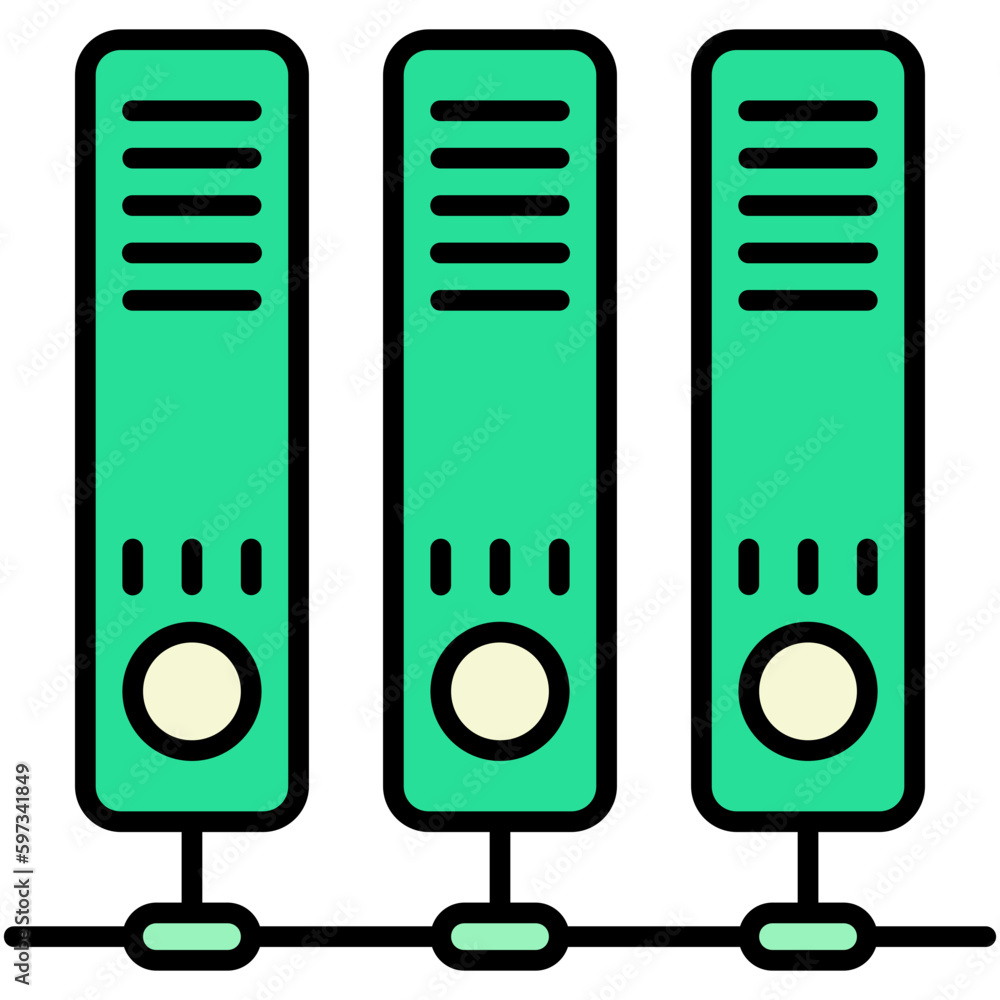 Poster server icon. web cloud data symbol. line filled icon vector stock