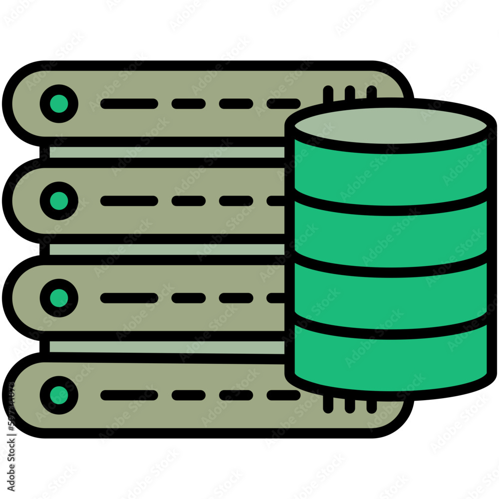 Poster server icon. web cloud data symbol. line filled icon vector stock