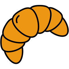 Croissant Icon. Crescent Bread Symbol. Line Filled Icon Vector Stock