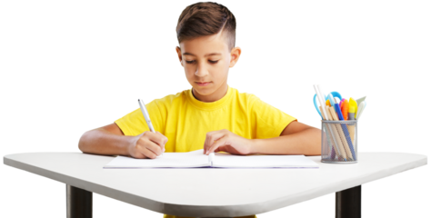 The child learning in school or home. Education concept