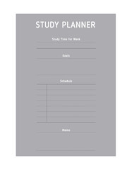 study planner. 