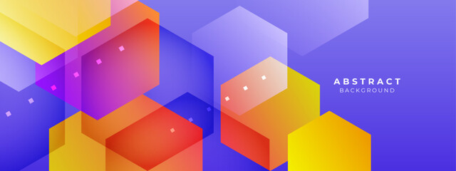 Obraz premium Template with a colorful blue, orange gradient triangular pattern on each corner position with a space. Modern white geometric background for business or corporate presentation. Vector illustration