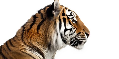 Obraz premium portrait of tiger panthera isolated on white background, generative ai