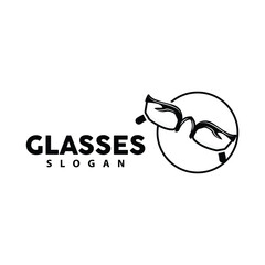 Glasses Logo, Optic Fashion Vector, Icon Illustration Template Simple Design