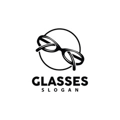 Glasses Logo, Optic Fashion Vector, Icon Illustration Template Simple Design