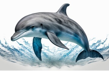 dolphin isolated on white background, generative ai