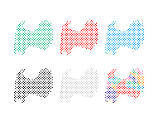 Fototapeta premium 富山県 地図（ドット④）